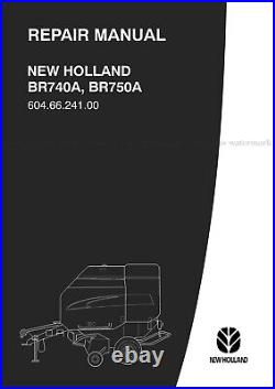 New Holland BR740A BR750A Baler Service Manual 6046624100 Free Priority Mail