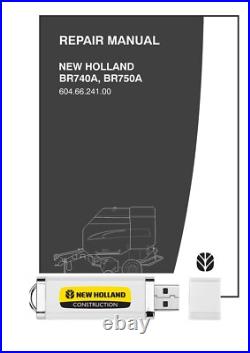 New Holland BR740A BR750A Baler Service Manual 6046624100 on USB stick