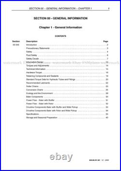 New Holland BR740A BR750A Baler Service Manual 6046624100 on USB stick