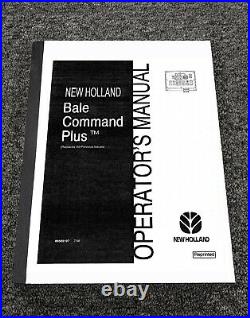 New Holland Bale Command Plus for 648 658 Round Baler Owner Operator Manual