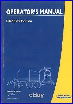 New Holland Baler BR6090 Operators Manual BR 6090 ORIGINAL MANUAL