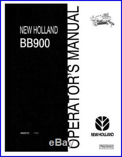 New Holland Bb900 Baler Operator`s Manual