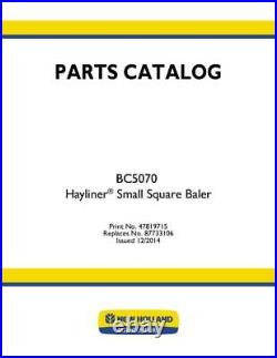 New Holland Bc5070 Hayliner Small Square Baler Parts Catalog