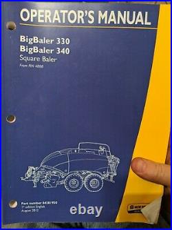 New Holland Big Baler 330 340 Big Square Baler factory operators manual