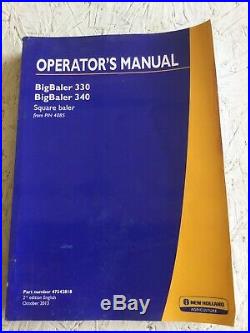 New Holland Big Baler 330, 340 Square Baler Operators Manual