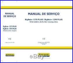 New Holland Big Baler BB 1270 Plus e 1290 Plus Manual de Serviço (PT)