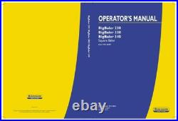 New Holland Bigbaler 230 Bigbaler 330 340 Square Baler Operator's Manual