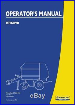 New Holland Br6090 Baler Operators Manual Br 6090
