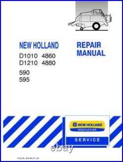 New Holland D1210 4860, D1010 4880, 590, 595 Square Baler Service Manual Repair New Holland D1210 4860, D1010 4880, 590, 595 Square Baler Service Manual Repair