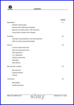 New Holland D1210 4860, D1010 4880, 590, 595 Square Baler Service Manual Repair New Holland D1210 4860, D1010 4880, 590, 595 Square Baler Service Manual Repair
