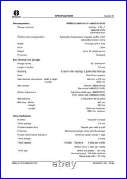 New Holland D1210 4860, D1010 4880, 590, 595 Square Baler Service Manual Repair New Holland D1210 4860, D1010 4880, 590, 595 Square Baler Service Manual Repair
