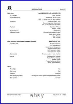 New Holland D1210 4860, D1010 4880, 590, 595 Square Baler Service Manual Repair New Holland D1210 4860, D1010 4880, 590, 595 Square Baler Service Manual Repair