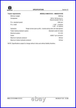New Holland D1210 4860, D1010 4880, 590, 595 Square Baler Service Manual Repair New Holland D1210 4860, D1010 4880, 590, 595 Square Baler Service Manual Repair