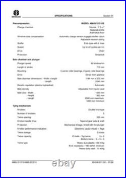 New Holland D1210 4860, D1010 4880, 590, 595 Square Baler Service Manual Repair New Holland D1210 4860, D1010 4880, 590, 595 Square Baler Service Manual Repair