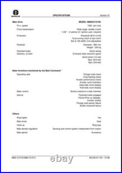 New Holland D1210 4860, D1010 4880, 590, 595 Square Baler Service Manual Repair New Holland D1210 4860, D1010 4880, 590, 595 Square Baler Service Manual Repair