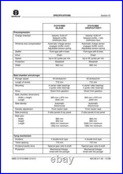 New Holland D1210 4860, D1010 4880, 590, 595 Square Baler Service Manual Repair New Holland D1210 4860, D1010 4880, 590, 595 Square Baler Service Manual Repair
