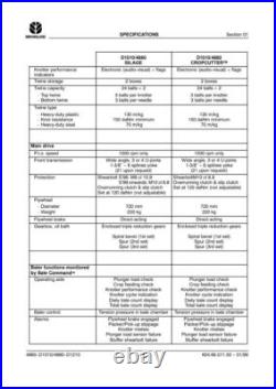 New Holland D1210 4860, D1010 4880, 590, 595 Square Baler Service Manual Repair New Holland D1210 4860, D1010 4880, 590, 595 Square Baler Service Manual Repair