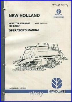 New Holland Hesston 4860 4880 Big Baler Operator's manual