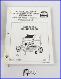 New Holland Model 630 Round Baler Service Parts Catalog Manual 5063013 7/92