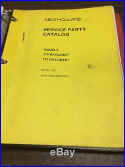 New Holland Parts Service Catalog Binder 270 271 273 275 276 Balers