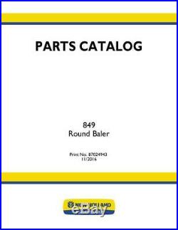 New Holland Pc 849 Round Baler Parts Catalog