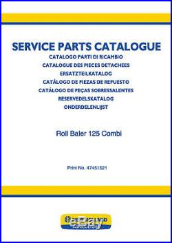 New Holland Roll Baler 125 Combi Ersatzteilkatalog Ersatzteilliste Handbuch