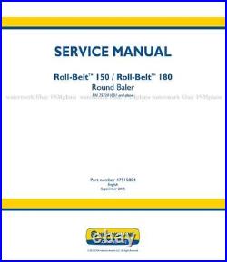 New Holland Roll Belt 150 180 Round Balers Repair Service Manual FREE PRIORITY