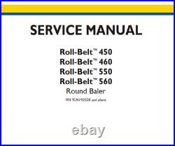 New Holland Roll-Belt 450 460 550 560 Round Baler Service Repair Manual PDF USB