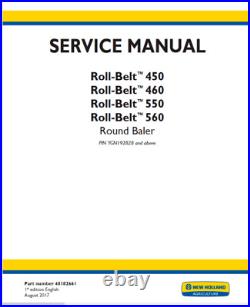 New Holland Roll-Belt 450 460 550 560 Round Baler Service Repair Manual PDF USB