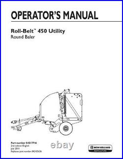 New Holland Roll-belt 450 Utility Baler Operators Manual