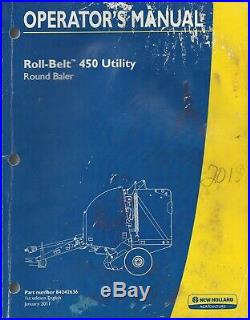 New Holland Roll-belt 450 Utility Round Baler Operator Manual 84242636 (dsp 34)