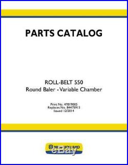 New Holland Roll-belt 550 Round Baler Variable Chamber Parts Catalog