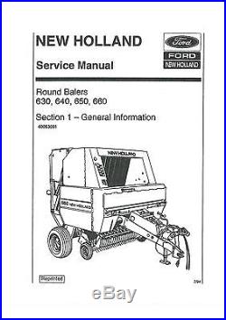 New Holland Round Baler 630 640 650 & 660 Workshop Service Manual