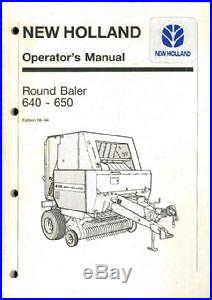 New Holland Round Baler 640 & 650 Operators Manual
