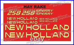 New Holland Sperry 258 Rolobar Hayrake Decals Free Shipping