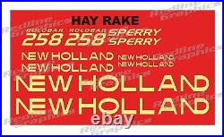 New Holland Sperry 258 Rolobar Hayrake Decals Free Shipping