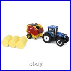 New Holland T6.180 with Roll-Belt 560 Round Baler and 6 Bales 50 Years Round New Holland T6.180 with Roll-Belt 560 Round Baler and 6 Bales 50 Years Round