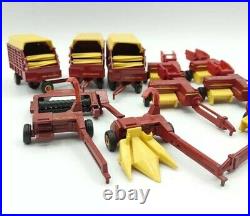 New Holland VINTAGE ERTL 1/64 TRACTOR IMPLEMENTS FARM RED DIECAST Lot of 12