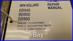 OEM New Holland BB940, BB950, BB960 BALER Repair & Operator's Manual 5 book Set
