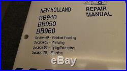 OEM New Holland BB940, BB950, BB960 BALER Repair & Operator's Manual 5 book Set