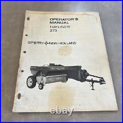 Operator's Manual Hayliner 273 New Holland Square Baler 1974 Original