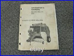 Sperry New Holland 852 Round Baler Owner Operator Maintenance Manual