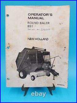 Vintage 1981 New Holland 851 Round Baler Owner Operator Manual PN 42085113